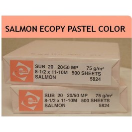 8.5X11 10M 20# (75 GSM) Salmon Ecopy Multipurpose Pastel Colors Letter Size