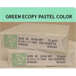 8.5X11 10M 20# (75 GSM) Green Ecopy Multipurpose Pastel Colors Letter Size