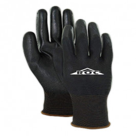 BP169 Size 9 Large Black Polyester Glove Shell With Polyurethane Black Coat