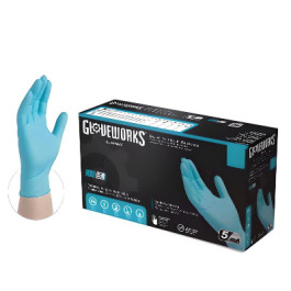 INPF44100 Medium Blue Gloveworks Industrial 5 Mil Nitrile Glove, 100 Each/B