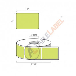 4x6 Inch Green Direct Thermal Label 3 Inch Core 8 Inch Diameter 1000each/ro