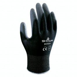B0500B Size 6 Small 13 Gauge Black With Polyurethane Palm Coating Seamless