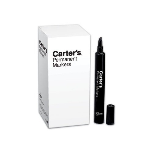 Permanent Black Chisel Tip Marker, 12 Each/Box