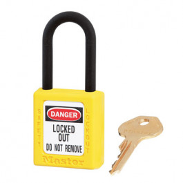 Master Lock 6 Pin Tumbler Yellow Zenex Thermoplastic Padlock Shackle Lock,