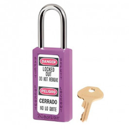 Master Lock 6 Pin Tumbler Purple Zenex Thermoplastic Padlock Shackle Lock,