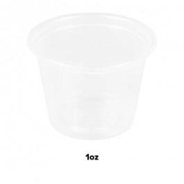 N64101 1 Ounce Polypropylene Clear Portion Cups, 100 Each/Sleeve   25 Sleev