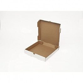 300115 10X10X2 Chicago Style Plain White/Kraft B Flute Nemco Pizza Box, 50