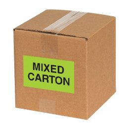 DL2501 3x5 Fluorescent Green Mixed Carton Label, 500each/roll