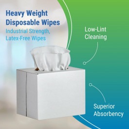 MW-PRO-3300 9" X 12" X 220' White General Purpose Disposable Roll Wiper In