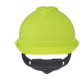 10074819 Msa Hi-vis Yellow V-gard Polyethylene Cap Style Hard Hat With 4-po