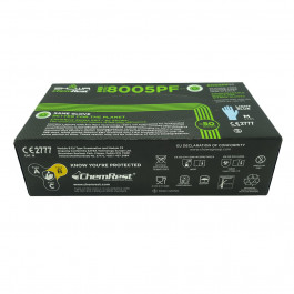 8005PF Small 8 Mil Blue 9 1/2" Powder-free Nitrile Ebt Glove Rolled Cuff,