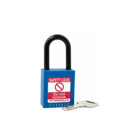 1-1/2" Blue Non-conductive Plastic Shackle Lock Keyed To Differ, One Lock/e