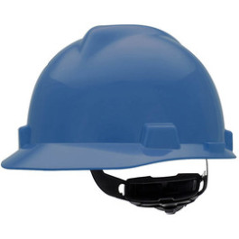 477483 Msa Fas-trac Large Blue V-gard Polyethylene Cap-style Hard Hat With