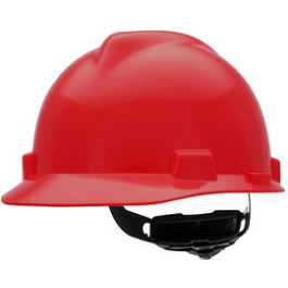 VGD1ADDB  Msa Fas-trac Large Red V-gard Polyethylene Cap-style Hard Hat Wit