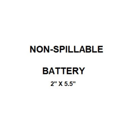 2" X 5.5" Printed Label "non-spillable Battery", 500 Each/roll