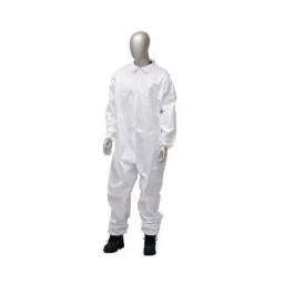 MPCVXLEW X-large White Microporous Disposable Coverall Zipper Front With Fl