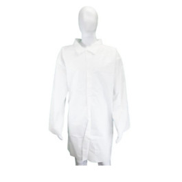 MPLCXL  X-largewhite Microporous Disposable Lab Coat With 4-snap Front & Co