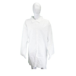 MPLCXLG XL Vended White Microporous Disposable Lab Coat With 4-snap Front &