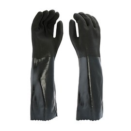 1087RF Large 18 Inch Black Pip Chemical Resistant Pvc Coated Glove Black Ro